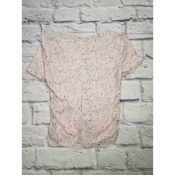 Kidtopia Girls Size 7 Pink Splatter Ruched Front Short-Sleeve Shirt & Short Set - Picture 4 of 8